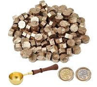 ASTARON 300 cuentas de cera para sellar sellos de cera, kit de sellos de cera octágono con 1 cuchara para derretir cera para invitaciones, tarjetas, sobres, paquetes de vino, envoltorios de regalo
