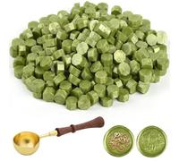 ASTARON 300 piezas Perlas de Cera para Sellar, Kit de Sellado de Cera con 1 Cuchara para Fundir Cera para Invitaciones Tarjetas Sobres Vino Paquetes Envoltorio de Regalos(Amarillo mostaza)