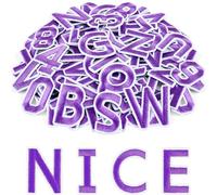 ASTARON 36 parches de letras y números para planchar, 3,81 cm, bordados A-Z y 0-9, de tela para ropa, calcetines, vaqueros, gorros y accesorios DIY. (Morado)