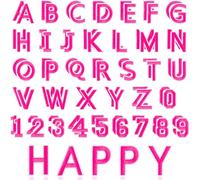 ASTARON 72 parches de letras y números para planchar, 3,81 cm, bordados A-Z y 0-9, de tela para ropa, calcetines, vaqueros, gorros y accesorios DIY. (Magenta)
