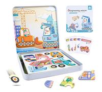 ASTARON Caja de Juego Magnético para Niños Pequeños - Juego Educativo de Viaje para Actividades en Coche y Avión - 2 Escenas y 38 Rompecabezas Magnéticos - Regalo de Cumpleaños