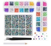 ASTARON Colorido Resina Piedras de imitación para Crafting, 2mm-6mm Gemas de Reverso Plano AB Bedazzling Diamantes para Uñas, Vasos, Tazas Decoración