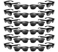 ASTARON Gafas de Sol Negras, Paquete de 24 Gafas de Sol de Neón, Favores de Fiesta para Fiestas de Bodas en la Piscina de Verano, Suministros para Fiestas de Cumpleaños, Bolsas de Regalos
