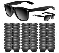 ASTARON Gafas de Sol Negras, Paquete de 48 Gafas de Sol de Neón, Favores de Fiesta para Fiestas de Bodas en la Piscina de Verano, Suministros para Fiestas de Cumpleaños, Bolsas de Regalos