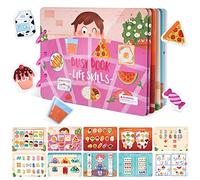 ASTARON Juguetes Montessori Libro Ocupado para Niños Pequeños Niñas 2 3 4 5 6 Años Regalos Educativos para Niños Autismo Juguetes Sensoriales Juguetes de Viaje(Tema de Habilidades de Vida)