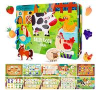 ASTARON Montessori Juguetes Libro Ocupado para niños pequeños 2 3 4 5 6 años Juguetes educativos Regalos para niños de 2 a 5 años Niños Niñas Niños Autismo Juguetes sensoriales (versión de Granja)