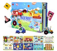 ASTARON Montessori Juguetes Libro Ocupado para niños pequeños 2 3 4 5 6 años Niños Preescolar Juguetes educativos Regalos para niños Autismo Juguetes sensoriales Juguetes de Viaje (Tema de tráfico)