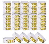 ASTARON Papel VIP Pulseras para Eventos 300 Piezas Pulseras Doradas para Eventos Pulseras Impermeables Pulseras VIP para Discotecas Parques Acuáticos Pulseras Ligeras para Conciertos