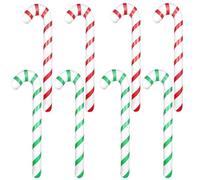 ASTARON Paquete de 8 bastones de caramelo de Navidad inflables de 35"para decoraciones navideñas, bastones de caramelo gigantes para decoraciones de vacaciones al aire libre, suministros de decoración