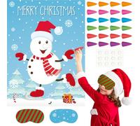 ASTARON Pin The Snowman Nose Christmas Pin The Tail Juegos para Fiestas Actividades para niños 36 Pegatinas Decoraciones para Fiestas de Navidad Actividades para aulas Escolares