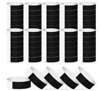 ASTARON Pulseras de papel negro para eventos 200 piezas Pulseras de papel para eventos Brazaletes impermeables Pulseras de eventos Pulseras de fiesta para eventos Clubes Pulseras de concierto ligeras