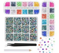 ASTARON Strass de colores para manualidades, 12000 unidades de piedras preciosas de resina con dorso plano de 2 mm a 6 mm, diamantes deslumbrantes para decorar uñas, vasos y tazas