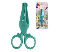 ASTARON Tijeras de seguridad para niños, tijeras de entrenamiento preescolar con forma de Cocodrilo, tijeras de plástico para manualidades, para la escuela y álbumes de recortes