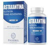 Astaxantina 8 mg con Resveratrol y Glutatión - 60 Cápsulas | Astaxantina natural de Haematococcus pluvialis con resveratrol y glutatión - fórmula en cápsulas