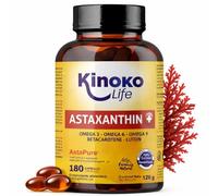 ASTAXANTINA Natural 4mg | 180 cápsulas (Sofgels) | con Luteina, Omega 369 y Betacaroteno | 100% Natural | Calidad ASTAPURE® | Liposoluble | Antioxidante Natural |Sin Gluten |No OGM