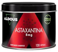 Astaxantina Natural Pura 8 mg - 120 Perlas de 160 mg Aceite Rico en Astaxantina - Alga Haematococcus Pluvialis - Antioxidante Potente - Sistema Inmune y Salud Ocular - ALDOUS