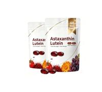 Astaxantina y luteína con zeaxantina, fuente de microalgas frescas, soporte para ojos y piel, sin OGM, sin gluten, 60 unidades,2Pcs