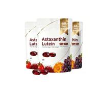 Astaxantina y luteína con zeaxantina, fuente de microalgas frescas, soporte para ojos y piel, sin OGM, sin gluten, 60 unidades,3Pcs