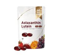 Astaxantina y luteína con zeaxantina, fuente de microalgas frescas, soporte para ojos y piel, sin OGM, sin gluten, 60 unidades,1Pcs