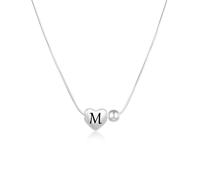 Astellea Collar de Iniciales en Plata S925-Joyería con Letras de Amor A-Z-Cadena Ajustable Estilo Serpiente,Regalo Ideal para Amigas Hermanas Novias Madres Cumpleaños Navidad (M)