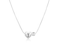Astellea Collar de Iniciales en Plata S925-Joyería con Letras de Amor A-Z-Cadena Ajustable Estilo Serpiente,Regalo Ideal para Amigas Hermanas Novias Madres Cumpleaños Navidad (T)