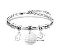 Astellea Pulsera con Iniciales Inspiradoras para la Graduación Regalo de Graduación Pulsera Niñas y Mujeres, Ideal para Celebrar a Amigas Hermanas Hijas Compañeras y Estudiantes (C)