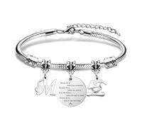 Astellea Pulsera con Iniciales Inspiradoras para la Graduación Regalo de Graduación Pulsera Niñas y Mujeres, Ideal para Celebrar a Amigas Hermanas Hijas Compañeras y Estudiantes (M)