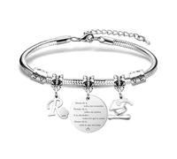 Astellea Pulsera con Iniciales Inspiradoras para la Graduación Regalo de Graduación Pulsera Niñas y Mujeres, Ideal para Celebrar a Amigas Hermanas Hijas Compañeras y Estudiantes (R)