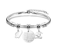 Astellea Pulsera con Iniciales Inspiradoras para la Graduación Regalo de Graduación Pulsera Niñas y Mujeres, Ideal para Celebrar a Amigas Hermanas Hijas Compañeras y Estudiantes (V)