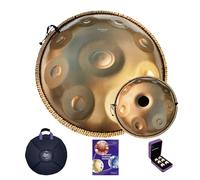 ASTEMAN D-Menor, 22 pulgadas, con 17 notas, incluye mochila, curso, picos de dedos, soporte, paño de limpieza y dos baquetas. (Gold Colour, 440 Hz)