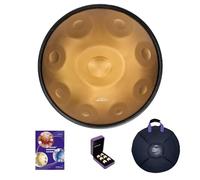 ASTEMAN D-Menor, 22 pulgadas, con 9 notas, incluye mochila, curso, picos de dedos, soporte, paño de limpieza y dos baquetas. (Oro claro, 440 Hz)