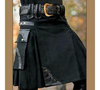 Astemdhj Falda Escocesa Scottish Skirt Nueva para Hombre, Falda Tradicional De Metal, Clásica, Retro, Tradicional, con Personalidad, Faldas Escocesas con Patrón De Cuadros, Falda