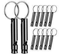 ASTER 12 Piezas Silbato Supervivencia de Emergencia de Aluminio con Cordón de Seguridad Silbato para Perros Adecuado para Senderismo Camping Entrenamiento Deportes al Aire Libre