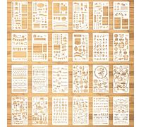 ASTER 24 plantillas para diario, 10 x 17 cm, plantillas para planificar dibujo para diario, cuaderno, álbumes de recortes, calendarios, horarios