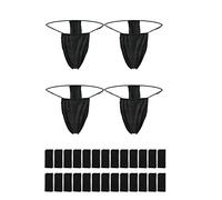 ASTER 50 Piezas Tangas Desechables Tang No Tejidas Bragas Desechables con Correa en T Braguitas de Bikini Tanga Mujer para Bronceado en Aerosol y SPA Negro Bragas Postparto