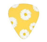 Aster blanco margarita amarilla,12 púas de guitarra, 3 grosores diferentes para guitarra acústica, bajo y ukelele