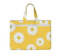 Aster blanco margarita amarilla,Bolsa de lona para documentos con cremallera, bolso de mano, maletín para la escuela y la oficina.