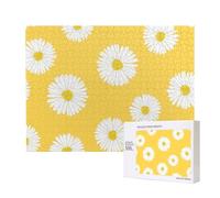 Aster Blanco Margarita Amarilla,Rompecabezas de Madera de 500 Piezas, Juego Familiar, Rompecabezas para Adultos, Adolescentes, decoración del hogar
