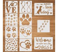 ASTER Plantillas de huellas de perro, 11 plantillas de huellas para pintar, plantillas reutilizables de perro de amor, plantillas de pintura para manualidades, dibujo, decoración del hogar