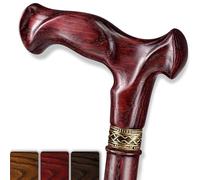 Asterom - Bastón de caminar hecho a mano, ergonómico, bastón para mujer, bastón de madera para mujeres mayores, único, fresco (cereza, 36 pulgadas)