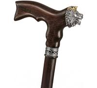 Asterom Bastón de león hecho a mano para hombres, bastones de madera, elegantes y geniales para hombres, personas mayores (león, nogal, 36 pulgadas)