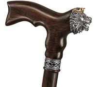 Asterom Bastón de león hecho a mano para hombres, bastones de madera, elegantes y geniales para hombres, personas mayores (león, nogal, 36 pulgadas)