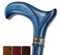 Asterom Bastón de madera, bastones elegantes para hombres y mujeres, hechos a mano, elegantes, a la moda, bastones de madera (índigo, 36 pulgadas)