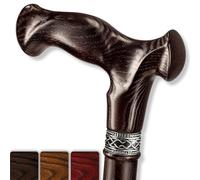 Asterom - Bastón de madera hecho a mano, ergonómico, bastones para hombres - Bastón de madera para personas mayores, único (Nogal, 91 cm)