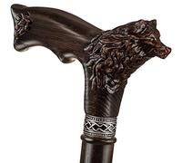 Asterom Bastón para Caminar - Bastón de Lobo Hecho a Mano - Bastones geniales para Hombres y Mujeres - de Madera, Tallado, único - Bastones para Hombres y Personas Mayores (36 Pulgadas)
