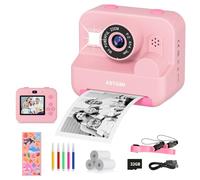 ASTGMI Cámara de impresión instantánea para niños, cámara instantánea para Selfie, cámara Infantil, 2,4 Pulgadas, 1080p, vídeo HD, Regalo de cumpleaños, Juguete a Partir de 3, 4, 5,
