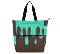Asthetic Art - Bolsa de mano colorida para niños, estudiantes, adultos, gótico, grande, con bolsillos interiores para la escuela y el tiempo de juego, suministros escolares de arco iris