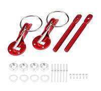 Astibym Kit de Bloqueo de Pasador de capó, capó Antivibración (Roja) | Aleación de Aluminio y Acero Inoxidable, Uso en Carreras, Ajuste Universal, Requiere Perforación, Accesorios de