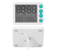 Astibym Temperatura Medidor de Humedad Función de Tiempo y Cuenta atrás Reloj Multifuncional para el hogar con Orificio de monitoreo para Oficina(White Shell Green Key)