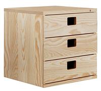 Astigarraga Cajonera Dinamic de Madera de Pino con 3 cajones 36,2x36,2x33 cm